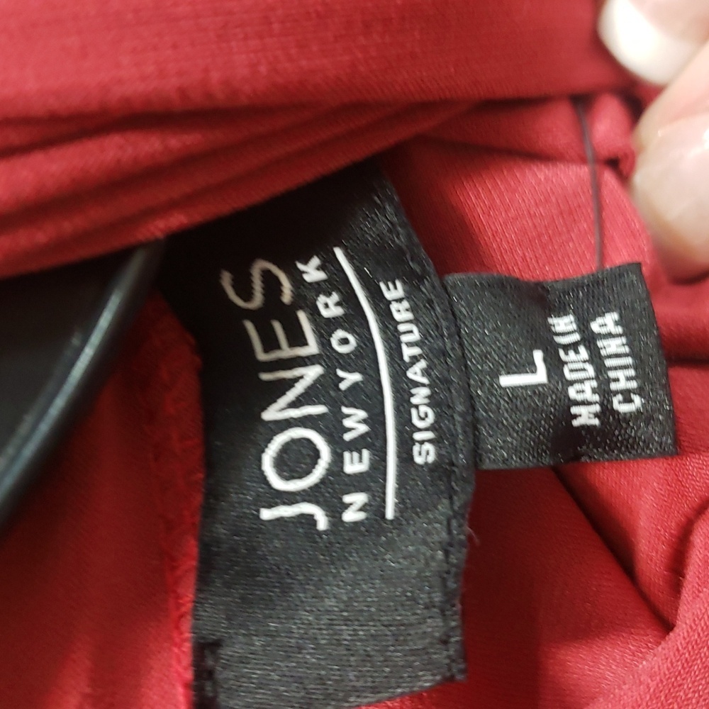 Jones New York NWT Cabernet Short Sleeve, Zip Back Cowl Top, L - Picture 2 of 6